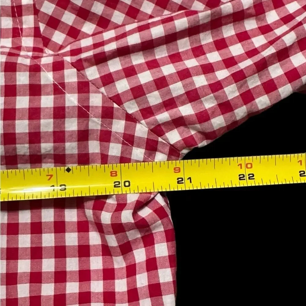 Lorenzo Uomo Trim Fit Red Plaid Button Down Men's Shirt size 15
